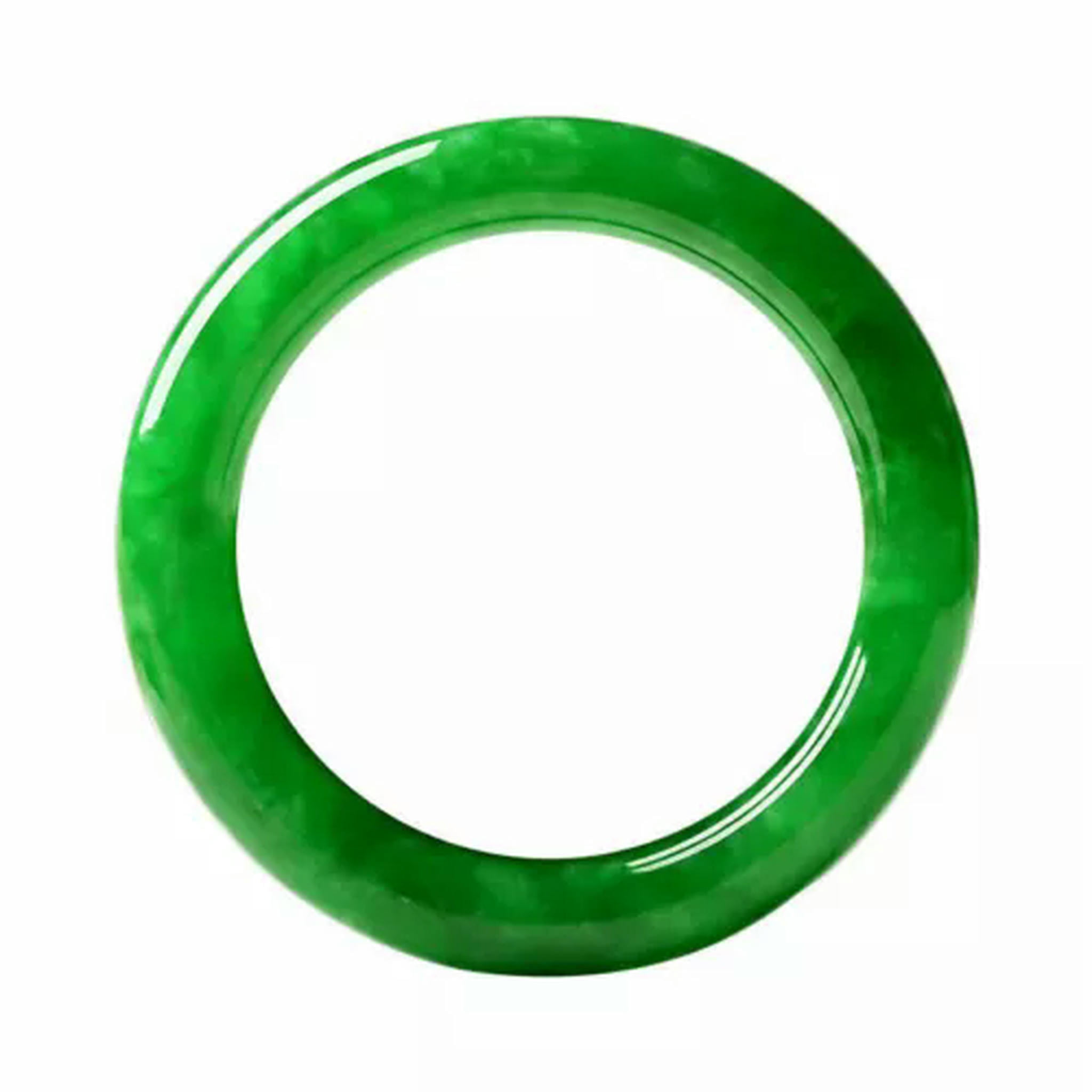EOEMY Natural Green Emerald Bracelet Bangle Women Fashion Jade Stone Gem Decor Gift-54mm-Green