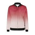 thumbnail image 5 of Goodtrade8 Zip up Winter Jackets for Women Bomber Jacket Gradient Casual Pocket Women Winter Tops, 5 of 5