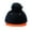 Orange Faux Croc Bill/Black, variant on Unisex Style Faux Fur Pom Pom Snapback Flat Bill Cap Hat - Silver Glitter on Red