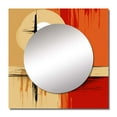 thumbnail image 2 of Designart "Full Moon Celebration Of Solitude Scenery" Modern Geometric Square Mirror For Wall Decor - Large Orange Square Mirror Printed Wall Decor - Modern Square Living Room Mirror, 2 of 5
