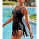 thumbnail image 1 of Traje de baño de dos piezas, traje de baño con flecos, cuello en V, traje de baño con flecos, bikini de cintura alta, valor excepcional, 1 of 6