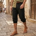 thumbnail image 5 of Tbopshirt Mens Capri Pants Cargo Pants for Men Fashion Casual High Waisted Walking with Button Solid Pockets Pants 3/4 Length Pant,M-3XL, 5 of 9