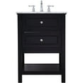 thumbnail image 4 of Elegant Decor Metropolis 24" Single Marble Top Bathroom Vanity in Black, 4 of 14