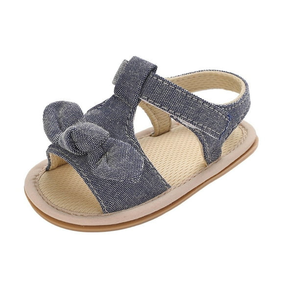 WMTBSRSW 4-12 Months Baby Girls' Cute Bow Summer Sandals Soft Sole Open Toe Sandal Solid Color Non-Slip First Walking Shoes