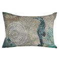 thumbnail image 7 of Watercolor Marine Ocean Life Seahorse Outdoor Pillow Covers Set of 2,Decorative Waterproof Throw Pillow Case,Vintage Nautical Map Back Cotton Linen Soft Cozy Cushion Pillowcases, 7 of 7