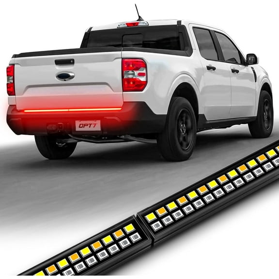 OPT7 60" Redline Parlux Double Row LED Tailgate Light Bar Amber Turn Signal Weatherproof Aluminum