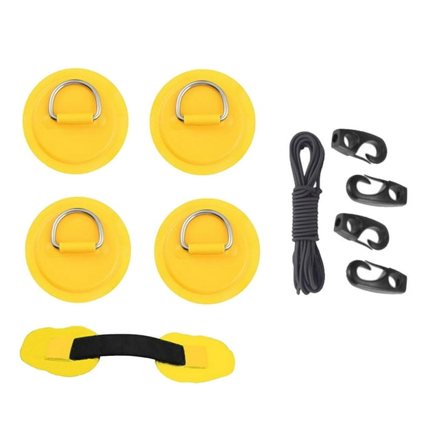 D Pad Patch Bungee Accessories Set Material premium Cuerda elástica de goma elástica Parche versátil de 8 cm con ganchos de cable para bote infla Amarillo DYNWAVEMX Parche de almohadilla para kayak