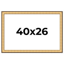 40x26 Frame Gold Plein Aire Solid Wood Picture Frame Width 2 Inches | Interior Frame Depth 0.5