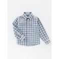 thumbnail image 3 of Wehilion Boys Solid Lapel Shirt, Kids Long Sleeve Classic Top, For Daily Wear And Formal Occasion,Light Grey 14Y, 3 of 5
