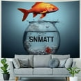 thumbnail image 4 of BCIIG Goldfish Shark Mindset Tapestry Wall Hanging Unique Style Graphic Tapestries Home Wall Decor Art for Living Room Bedroom Apartment Farmhouse Dorm 40x30inch, 4 of 6