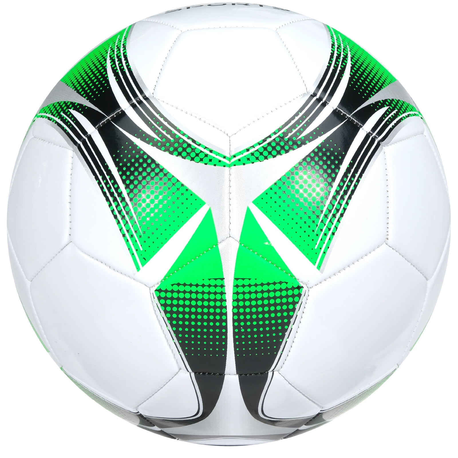 Xcello Sports Soccer Ball (Black/Green/Silver, White/Green/Silver) w/Pump (Size 4, Pack of 2)