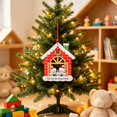 thumbnail image 6 of den Christmas Tree Ornaments, Vintage Style Hanging Wood Pendants Warm Holiday Decor for Home, Mantel, Window Red, 6 of 6
