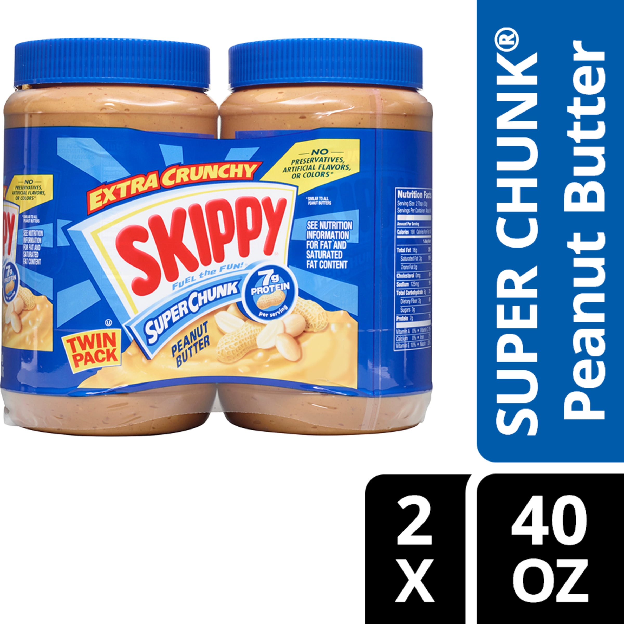 Skippy Creamy Peanut Butter Twin Pack - 80oz / 2pk : Target