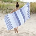 thumbnail image 2 of 100% Cotton Fouta Beach Towel, Meera Stripes (Black), 2 of 4