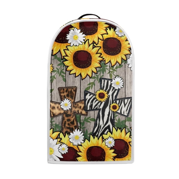 HELLHERO Food Processor Cover with Stylish Durable Dust Cover Reusable Thickened for 4 of July Cross Sunflower
