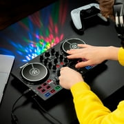 Numark Beginners Party Mix II DJ Controller Set with Built-In Lights, Mixer for Serato Lite