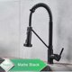 thumbnail image 1 of Grifo de cocina negro mate Rozin, grifo mezclador montado en cubierta, boquilla rociadora de flujo de rotación de 360 grados, fregadero de cocina, grifos fríos y calientes Tan Jianjun unisex, 1 of 2