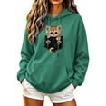 thumbnail image 2 of Frostluinai Graphic Hoodies for Women Oversized Sweatshirts Drawstring Long Sleeve Drop Shoulder Pullover Lightweight Soft Fall Clothes with Pokcet S-XXL, 2 of 5