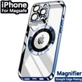 thumbnail image 2 of Original Logo Magnifying Plating Clear Cover For Apple Magsafe Case Iphone 15 14 Plus 11 12 13 Pro Max Magnetism 4K Camera Film, 2 of 5