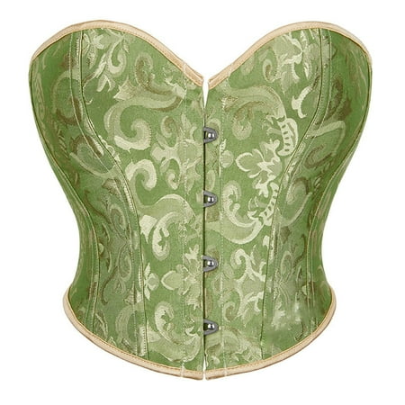 YOTMKGDO Shapewear Tummy Control  Backless Bra  Corset Top for Women Court Vintage Corset Shapewear Lingerie Lace Midriff Control Slim Crop Tube Top (Green  XL)