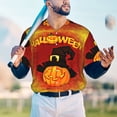 thumbnail image 6 of Balery Halloween Pumpkin Baseball Jersey for Men Casual Button Down Shirts Short Sleeve Active Team Sports Uniform-4X-Large, 6 of 9