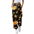thumbnail image 2 of Halloween Pajamas Pants Women Halloweens Comfy Stretch Drawstring Pajamas Soft Lounge Bottoms Cozy Sleepwear, 2 of 6