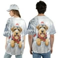 thumbnail image 5 of Playful Airedale Terrier Welcomes Winter Snowy Day with Cardinal Bird All Over Print 3D Baseball Shirt Dale Waterside Dog Lover Softball Sport - 2017, 5 of 6