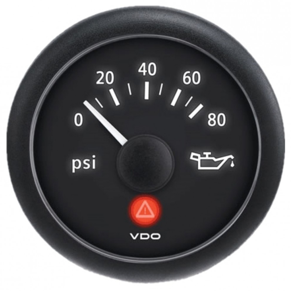 Vdo A2C53412998K1 Viewline Onyx 80 Psi Oil Pressure Gauge 12/24v W/vdo
