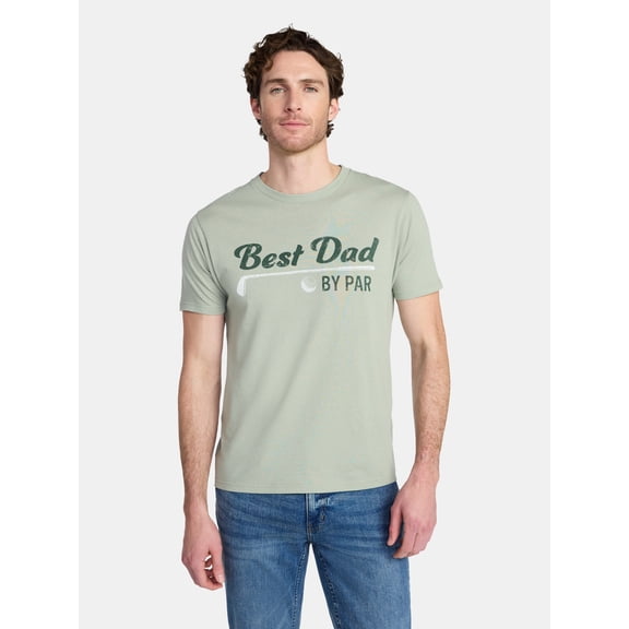 Father's Day Men's Best Dad By Par Graphic Tee by Way to Celebrate, Sizes XS-5XL