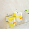 thumbnail image 6 of Wekity Traceless Suction Wall-Mounted Kids Toothbrush Holder, Small Yellow Duck Mouth Cup Holder, Children's Wall Hanging Toothbrush and Toothpaste Holder Cartoon Brushing Cup (Yellow), 6 of 7