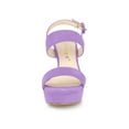 thumbnail image 6 of BLISSFUL STEP Mother's Day Women's Platform Heels Chunky Heel Slingback Open Toe Sandals Purple 8.5, 6 of 8