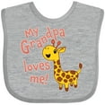 thumbnail image 3 of Inktastic My Grandpa Loves Me- Cute Giraffe Boys or Girls Baby Bib, 3 of 4