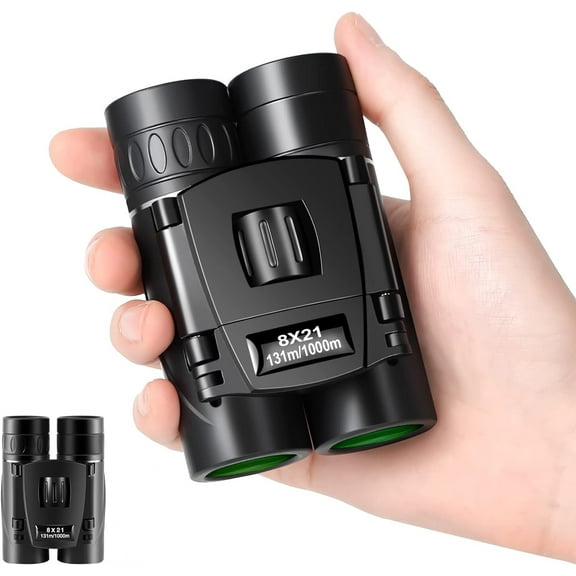 8x21 Mini Lightweight Binoculars, Compact Pocket Binocularsfor Adults Kids, Small Protable Binoculars for Bird Watching Travel Opera Theater Sports Scenery