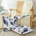 thumbnail image 5 of Throw Pillow Cases Pack of 2 Cozy Fleece Falling Dahlia Floral Flowers Petals Decorative Cushion Covers for Couch Bed Sofa Farmhouse Decoration 20 X 20 Inches Navy Blue Grey, 5 of 5