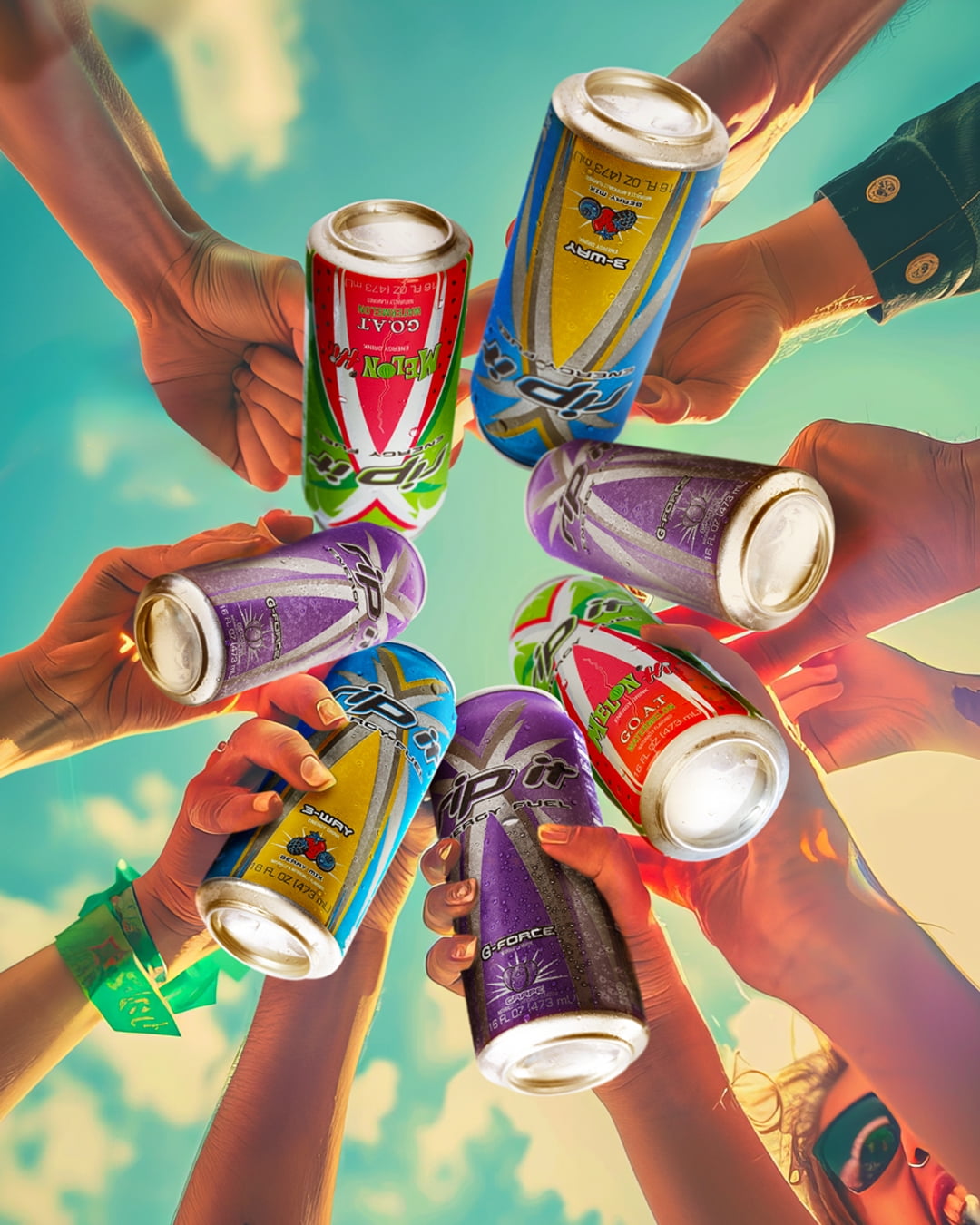 Rip It Energy Drink Variety Pack - 12 Cans of 16 fl oz Each - Assorted Flavors for an Energy Rush - (TRIBUTE)