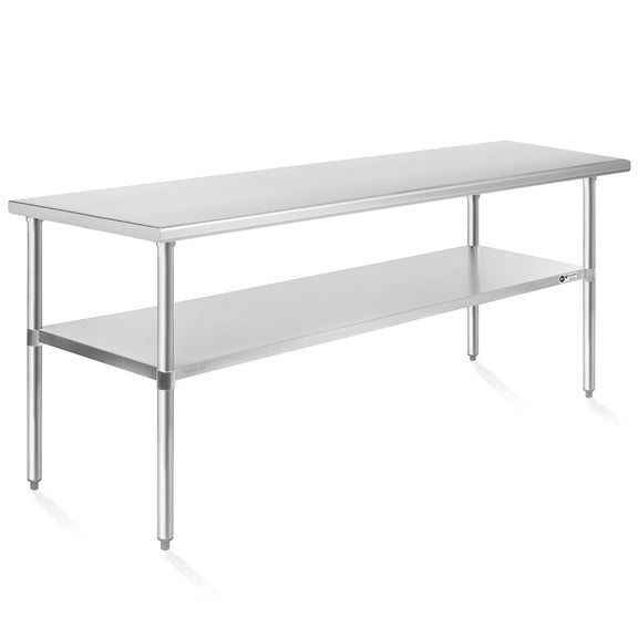 KUTLER Stainless Steel Table for Prep and Work 24 x 72 Inches, NSF Heavy Duty Commercial Kitchen Table for Restaurant