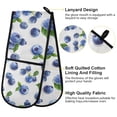 thumbnail image 4 of Dailycode Double Sided Oven Mitt with Loop Heat Resistant Kitchen Long Potholders 7" x 35" Blueberry and Leaf, 4 of 6
