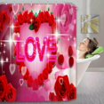 thumbnail image 3 of 4pcs/set Bathroom Shower Curtain+Floor Mat+Base Mat+Toilet Mat Set for Bathroom 3D Digital Printing Romantic Decor, 3 of 12