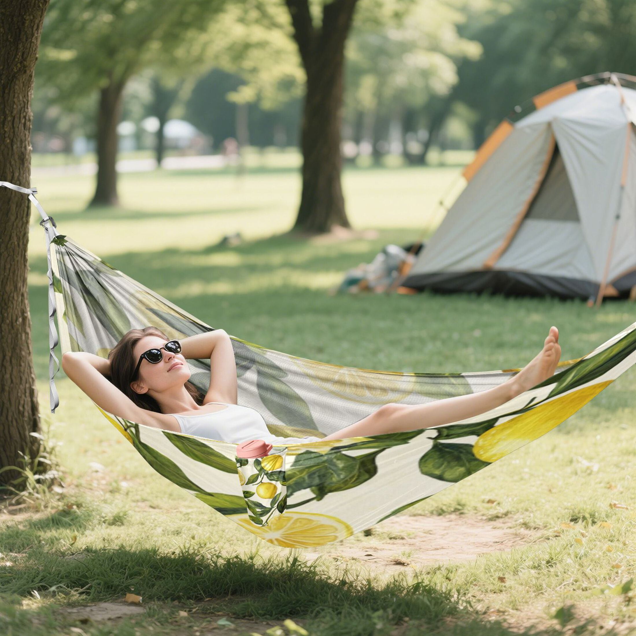 Hammock Camping Hammock Nylon Portable Hammock Travel Camping Hammock Lemon Yellow