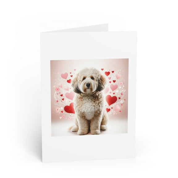 DistinctInk Greeting Card / Note Card - Valentine's Day Lagotti Romagnoli - PACK of 10