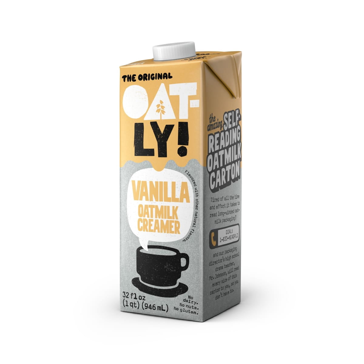 Oatly Vanilla Oatmilk Creamer, Dairy-Free Coffee Creamer, 32 fl oz Refrigerated Carton