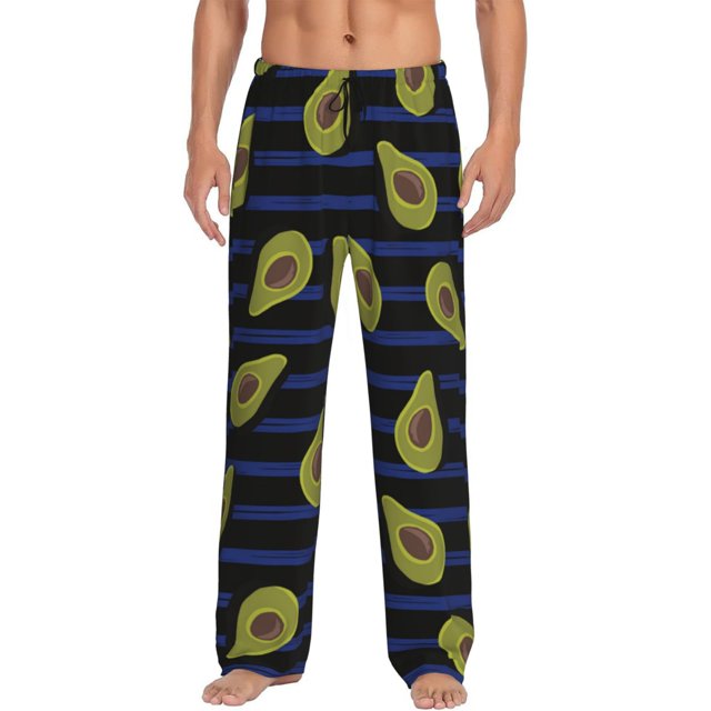 Balery Avocado Pantalones de pijama para hombre, pijama ultraligero, pantalón de descanso-Large