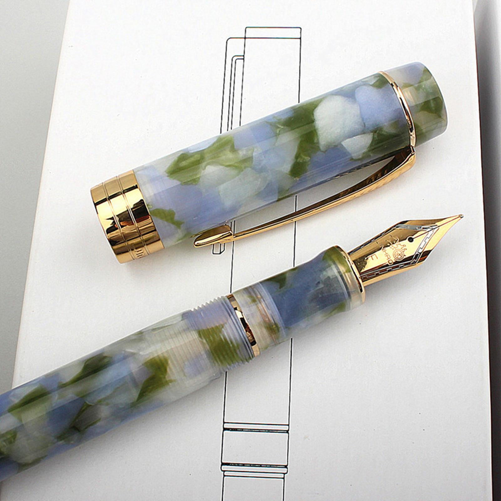 Acrylic Fountain Pen with Golden Plated Medium Nib for Men & Women