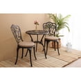 thumbnail image 4 of 3-Piece Cast Aluminum Outdoor Patio Bistro Set with Cushions, Rust-Resistant Table and Chairs for Garden, Balcony, or Porch, 4 of 9