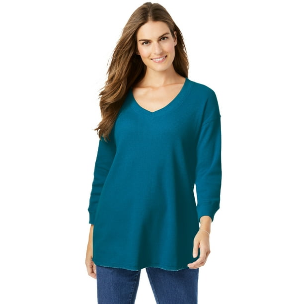 Woman Within - Woman Within Women's Plus Size Three-Quarter Sleeve ...