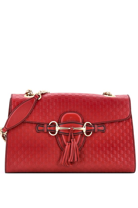 Pre-Owned Emily Chain Flap Bag Microguccissima Leather Medium By Rebag