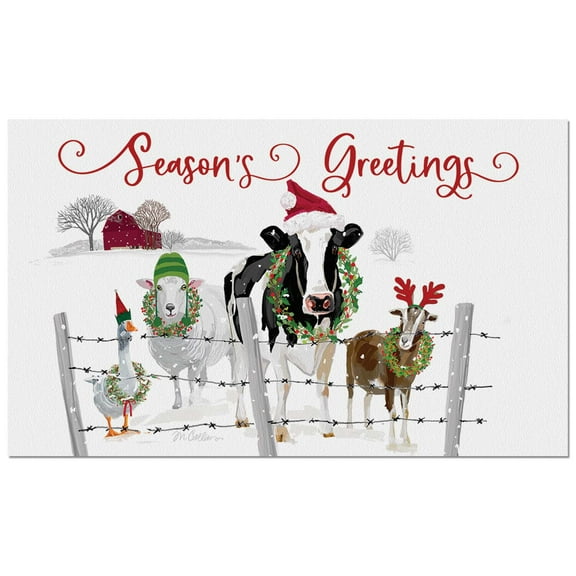 CounterArt "Holiday Greeters" Decorative Indoor/Outdoor Entryway Floor Mat 29.5" by 17.75"