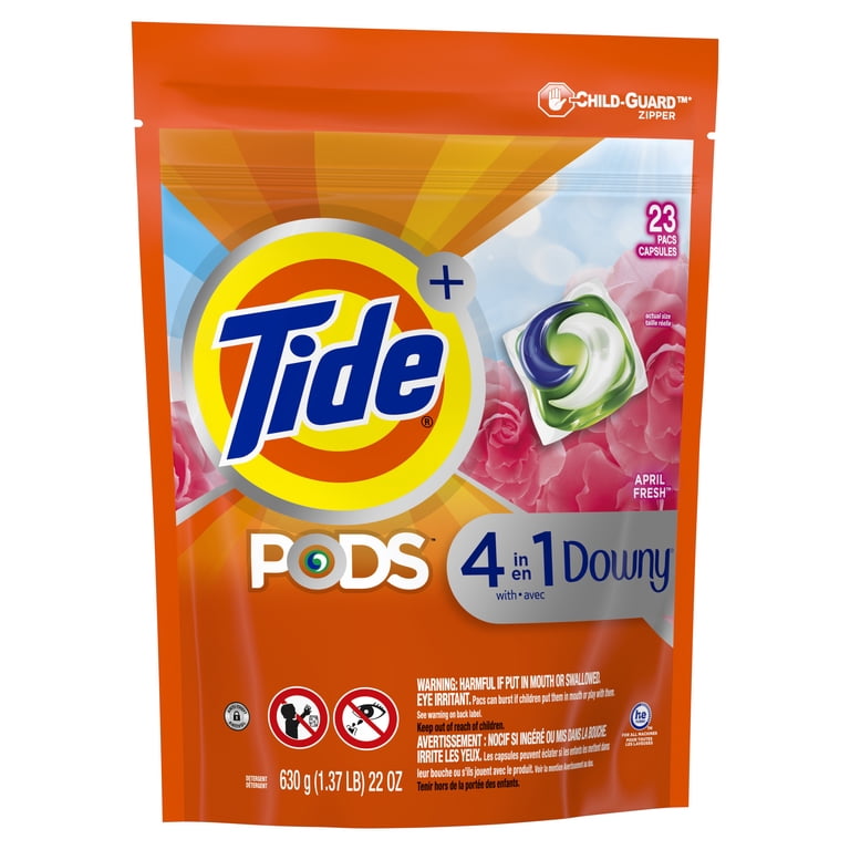 Tide PODS with Downy, 4-in-1 Liquid Laundry Detergent Pacs, Fabric Protect,  April Fresh Scent, 23 count