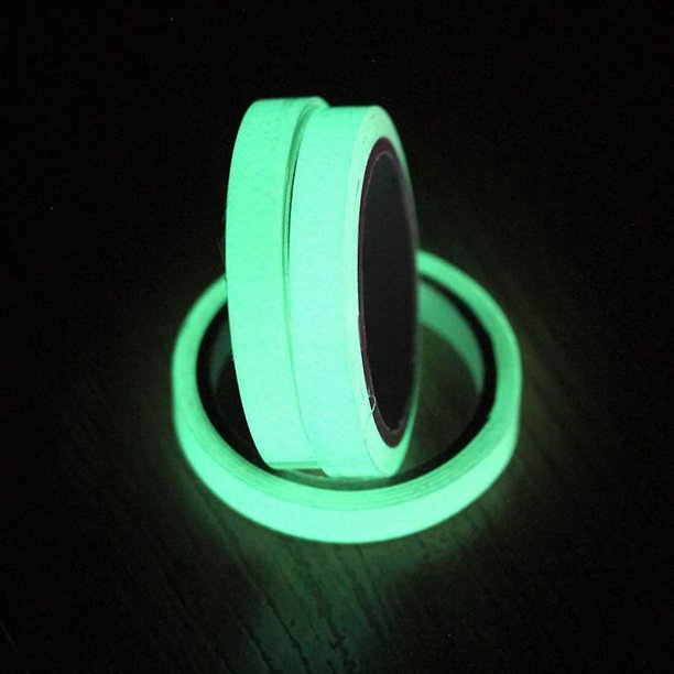 CARBONLIKE 12mm 3m Cinta verde luminosa Visión nocturna Resplandor en la cinta adhesiva oscura