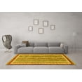 thumbnail image 3 of Ahgly Company Machine Washable Indoor Square Abstract Yellow Modern Area Rugs, 8' Square, 3 of 4